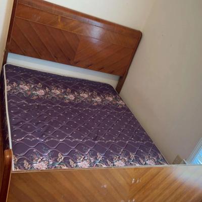 Mid-Century Wooden Bed Frame with Bemco Empress Citation Mattress