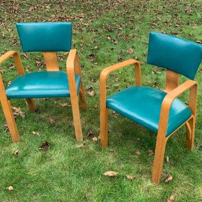 Sale Photo Thumbnail #42: Pr. of Thonet bent-wood arm chairs, excellent cond