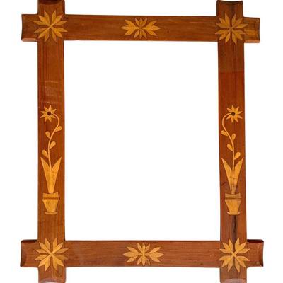 Sale Photo Thumbnail #46: Very nice antique inlaid folk art frame