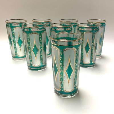 Sale Photo Thumbnail #14: Set/8 Libbey  Emerald Green highball glasses