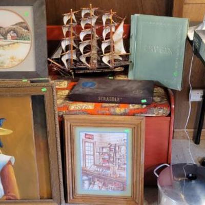 Sale Photo Thumbnail #74: Here comes the basement
Dickens Bench, model ship and art