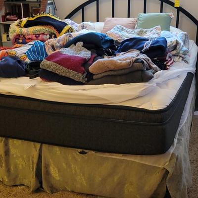 Sale Photo Thumbnail #61: Queen Bed w/ Pillowtop Mattress, Vintage Afgans