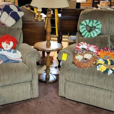Sale Photo Thumbnail #103: 2 Brown Recliners
