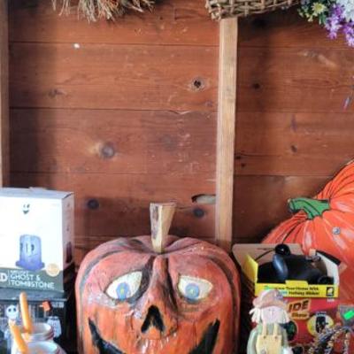 Sale Photo Thumbnail #230: Wood Carved Pumpkin
