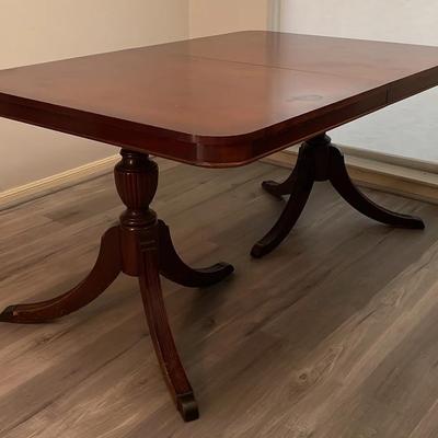 Antique Dining table With Double Pedestal Claw Feet