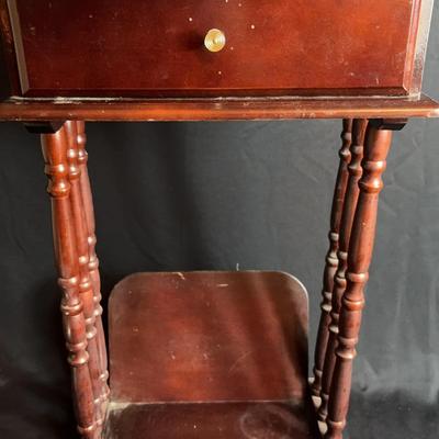 Magohany Side Table With Magazine Rack