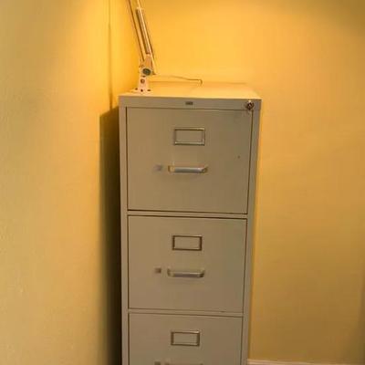 Metal File Cabinet With Lamp