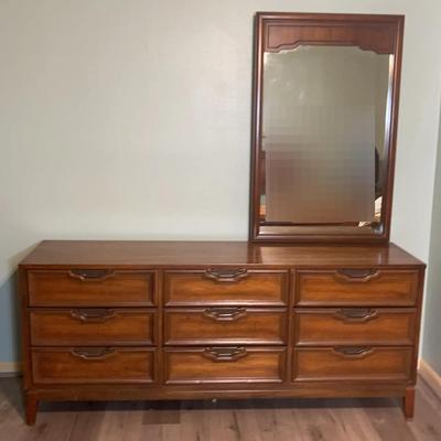 Nine Drawer Dresser with Mirror