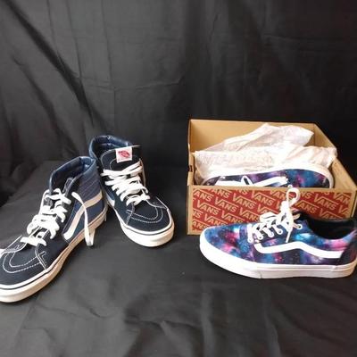 High Top And Space Blue Vans Shoes