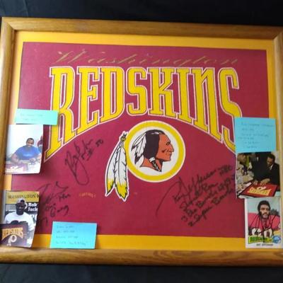 Framed And Signed Redskins Towel