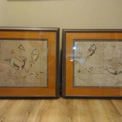 Framed Constellation Art Pieces