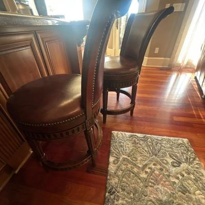 Leather bar stools 