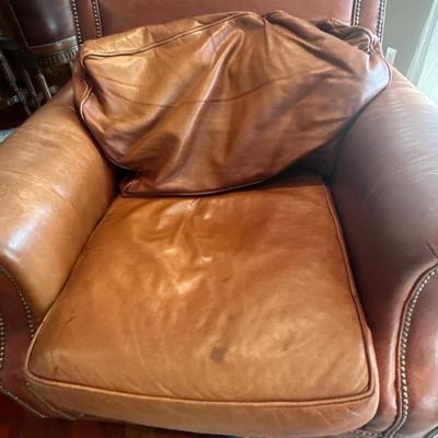 Leather oversized chair