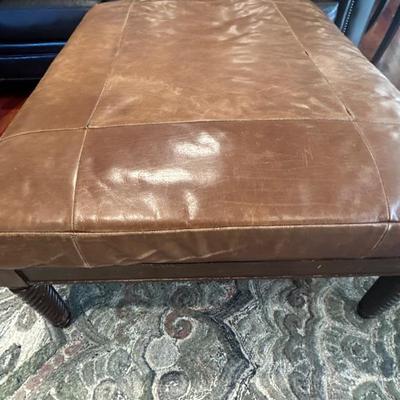 Leather ottoman 