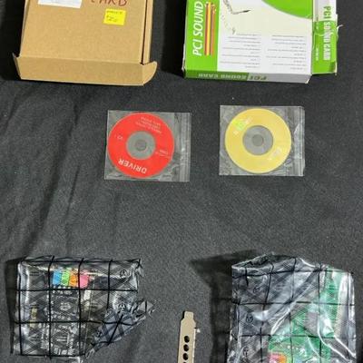 PCI Sound Card Lot With Drivers And Accessories 