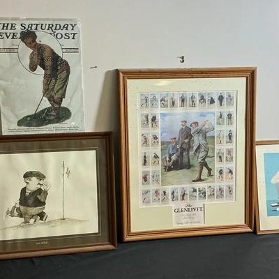 Collection Of Framed Golf Prints 