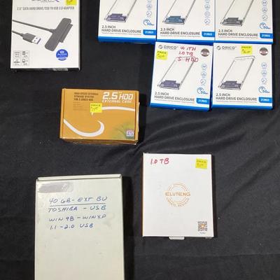 Hard Drive Enclosures, External Cases & Adapters (Mixed Brands & Sizes)
