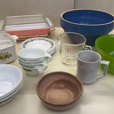 Vintage Kitchen Lot – Pyrex, Corning Ware, Frankoma, Corelle & More