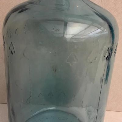 Antique Aqua Glass Jug – 19”H x 11”W