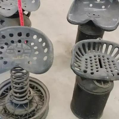 Lot of 4 Outdoor Custom Tractor Seat Patio Stools