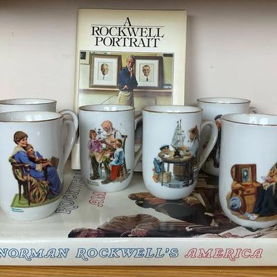 Norman Rockwell Collector’s Set – 4 Illustrated Mugs & 2 Art Books
