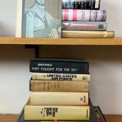 Vintage Book Collection with Abraham Lincoln Biography and Military History Volumes