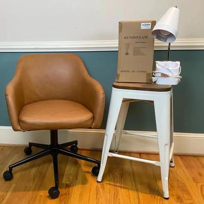 Office Chair, Stool And Lamps 