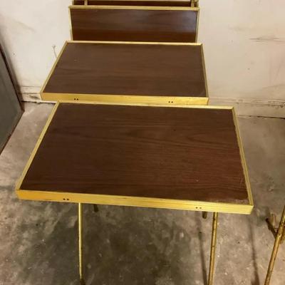 Set of 4 Vintage Folding TV Trays 