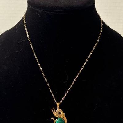 Malachite Dragon Pendant & Ring (2)