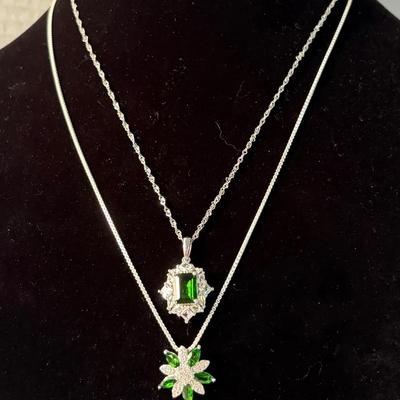 Green Chrome Diopside & More (2 Pendants)