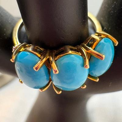 Luxoro 10K Gold Turquoise Ring, Size 9