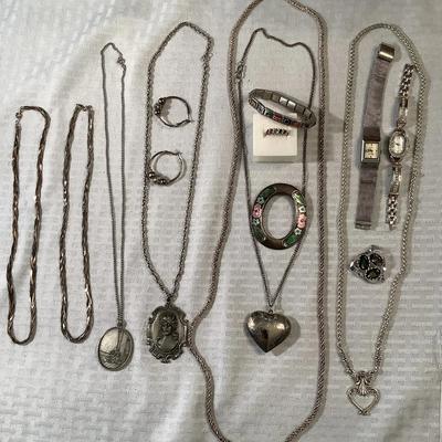 Silver Tone Jewelry Mystery Lot 