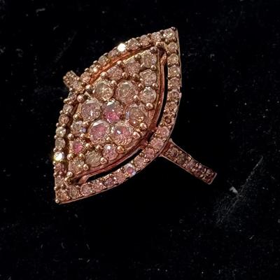 Champagne & Roses Ring, Size 9