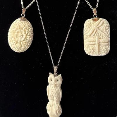 Carved Pendants (3)