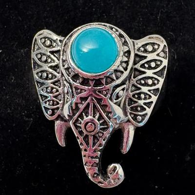 Stainless Steel Elephant Ring, Size 10
