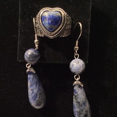 Stainless Steel Heart Shaped Ring W/earrings (2)