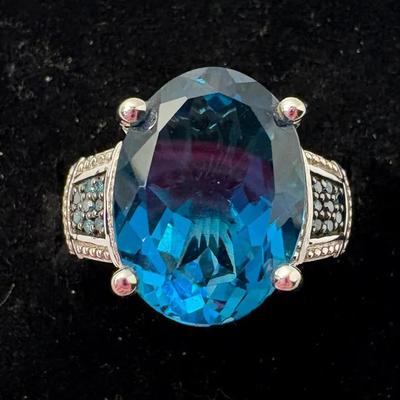 Blue Topaz BBJ Ring, Size 10