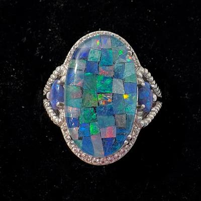 Multi Mosaic Opal Ring (Size 10)