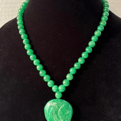Green Jade Necklace & Earrings (2)