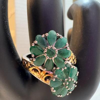 Zambian Emerald Ring & Earrings (2)