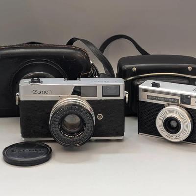 Canon Canonet and Agfa Isoflash Rapid Film Cameras
