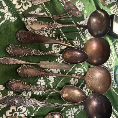 Silver plate, spoons