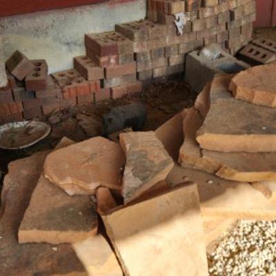 Flagstone and brick