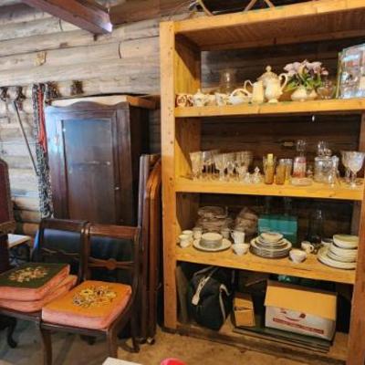 Glassware and Gun Cabinet 
