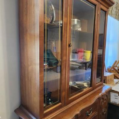 Vintage cabinet and dishware