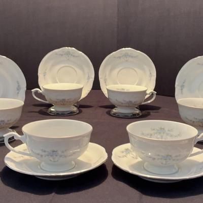 Elegant Chodziez Poland Tea Set – 8 Cups & Saucers