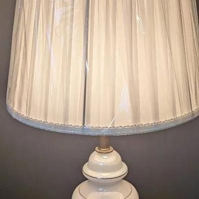 Vintage Porcelain Table Lamp with Floral Design