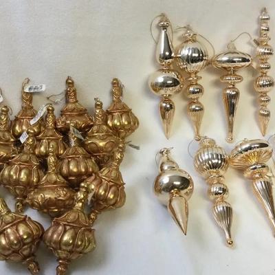 Gold Tone Christmas Tree Ornaments