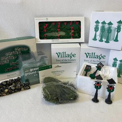 Department 56 Village Accessories, Lampposts, Trimmings And Stone Walls