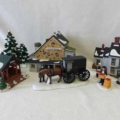 Department 56 Amish Farmhouse, Buggy And Bridge 